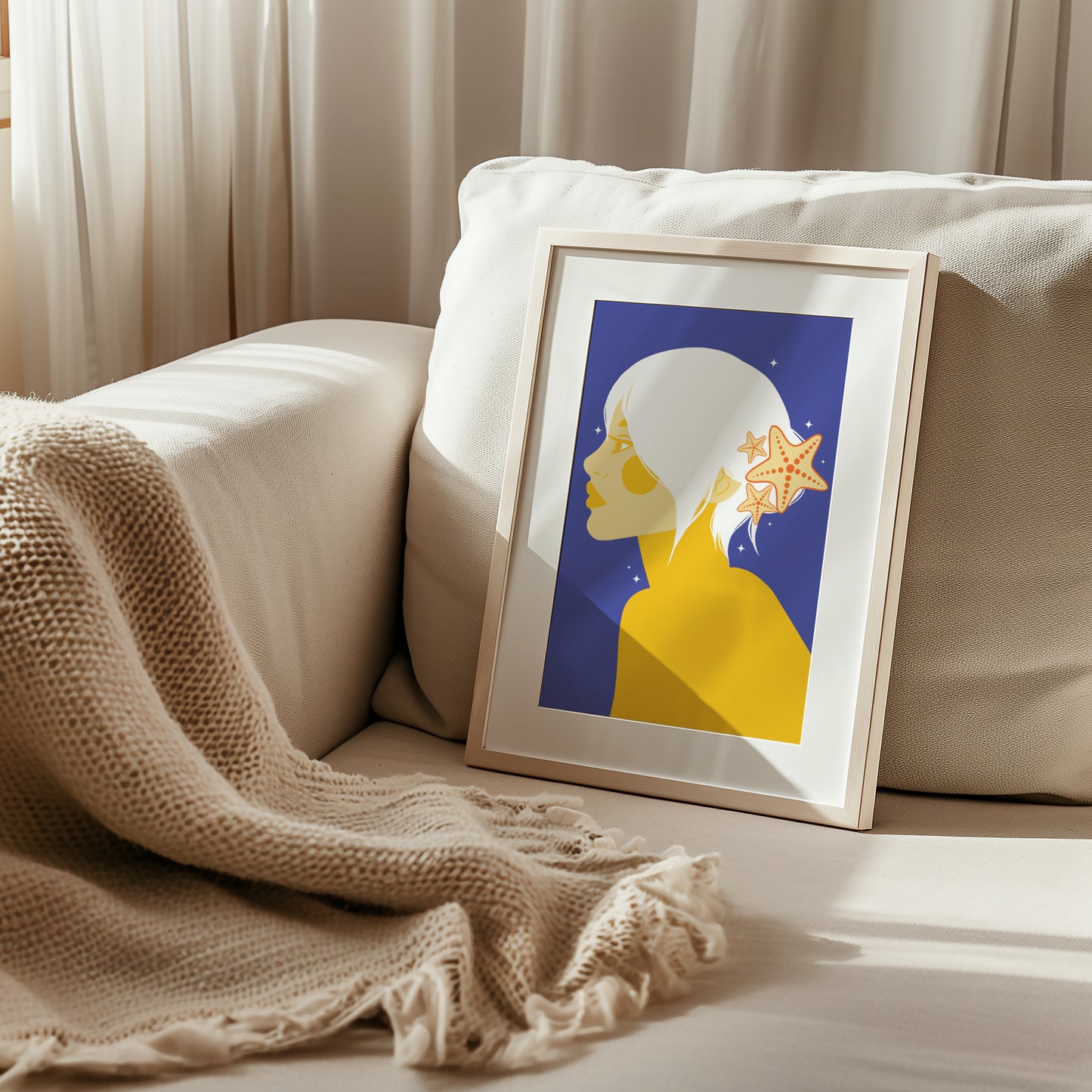 Starfish Hair Clip, digital wall art