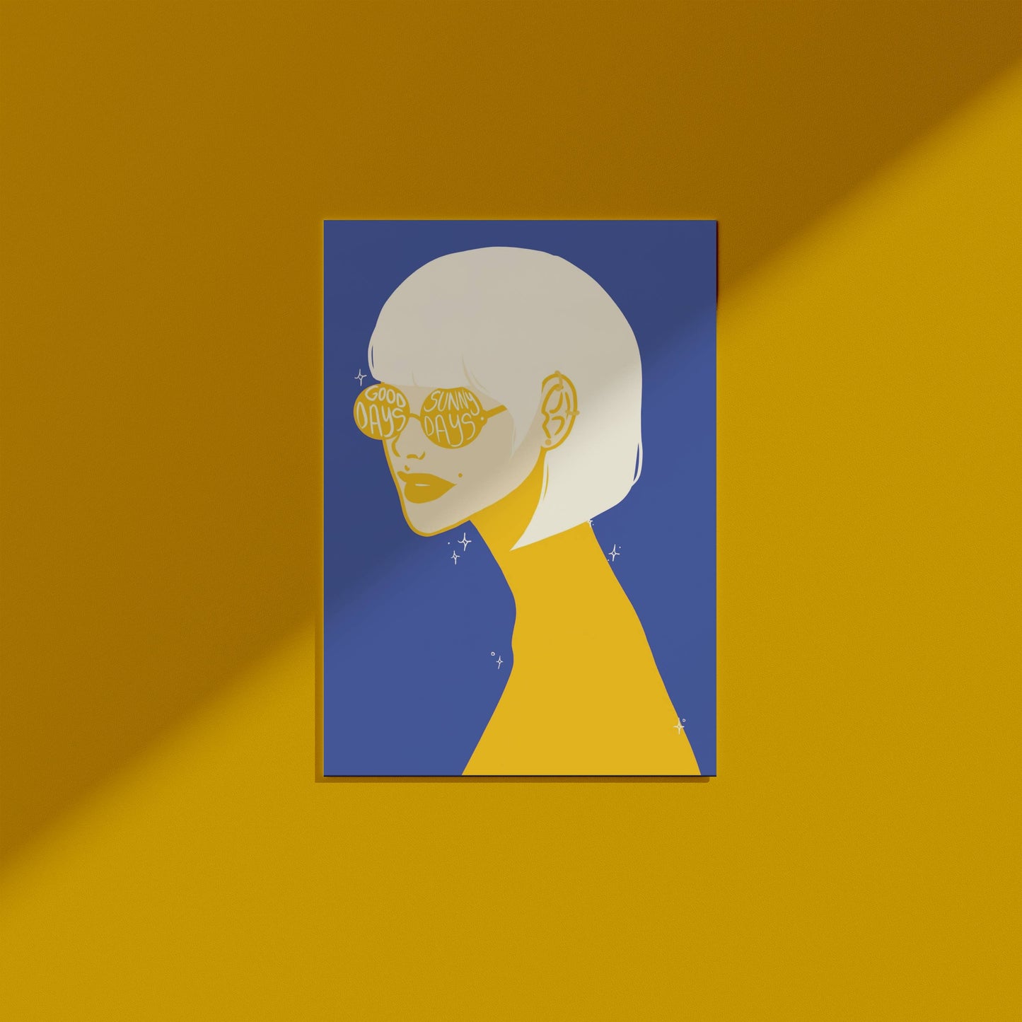 Sunny Days Sunglasses Blue, digital wall art
