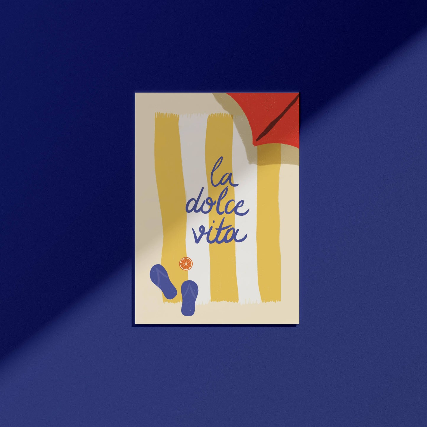 La dolce Vita, yellow stripes beach towel, digital wall art