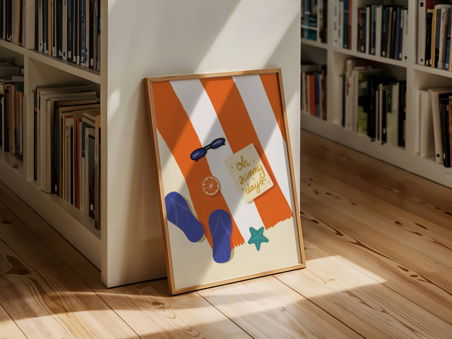 Orange stripe beach towel, digital download