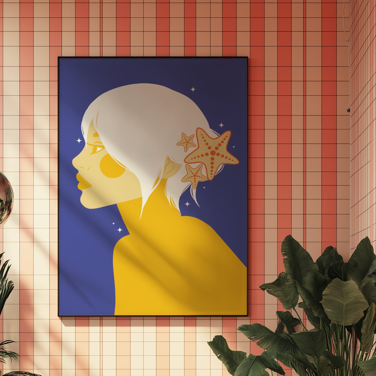 Starfish Hair Clip, digital wall art