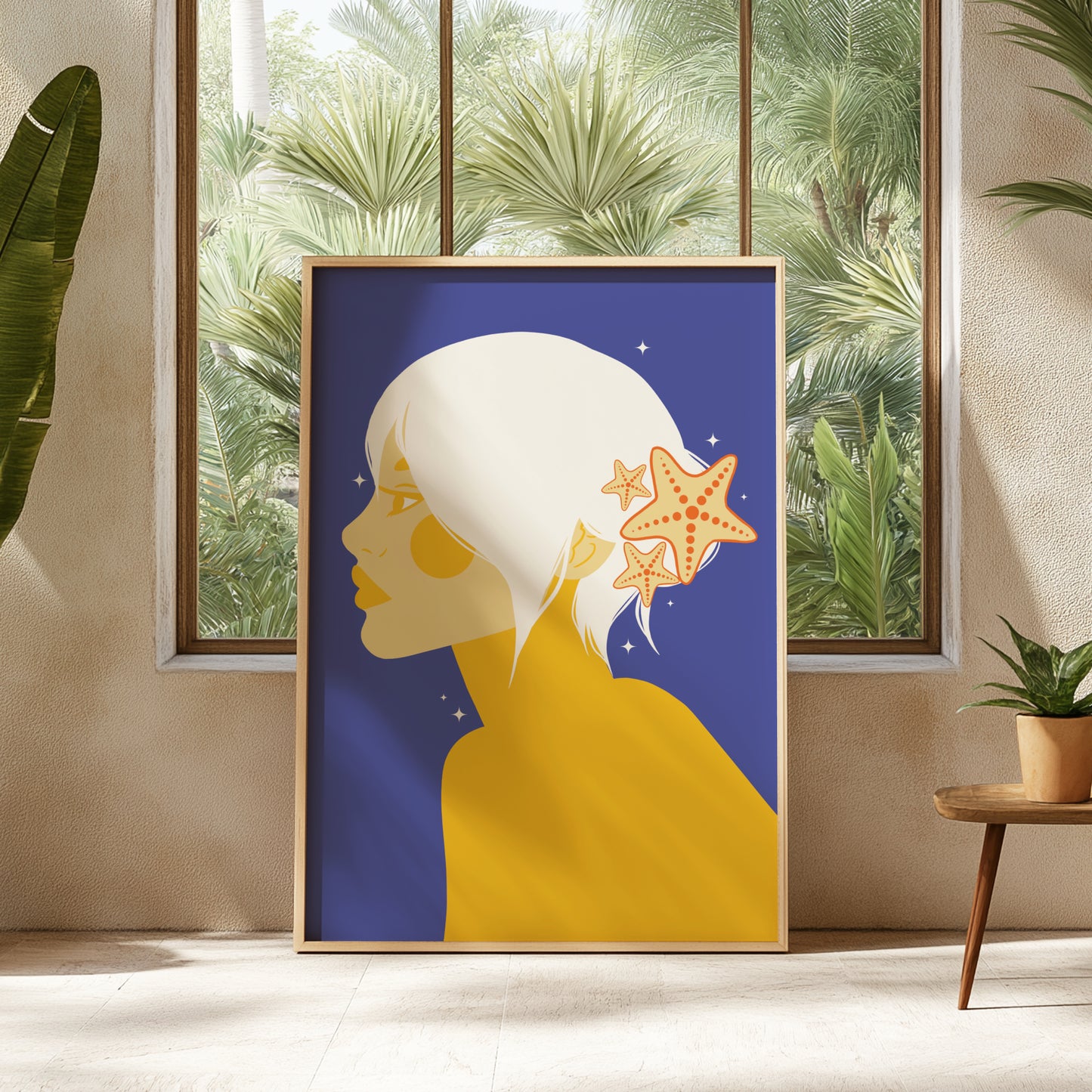 Starfish Hair Clip, digital wall art
