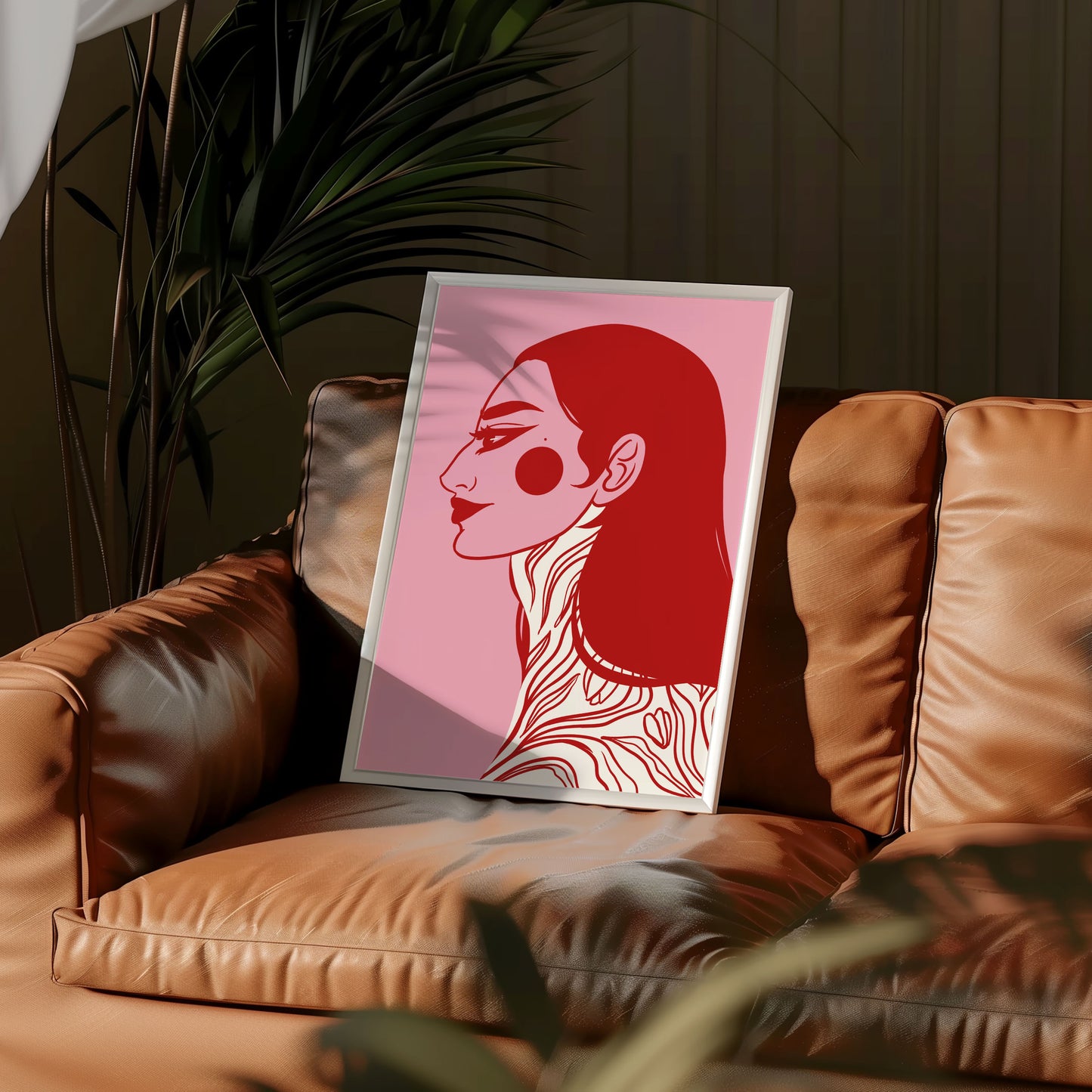 Pink tattooed girl, Digital Wall Art, Printable Art