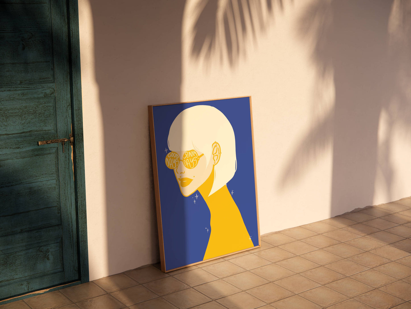 Sunny Days Sunglasses Blue, digital wall art