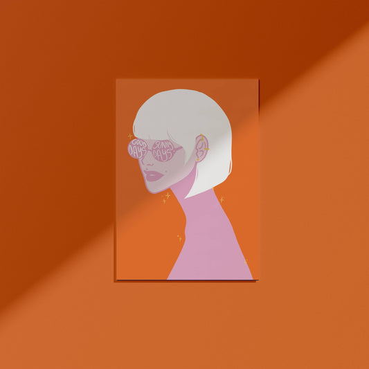 Sunny Days Sunglasses Orange, digital wall art