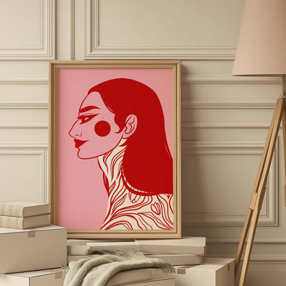 Pink tattooed girl, Digital Wall Art, Printable Art