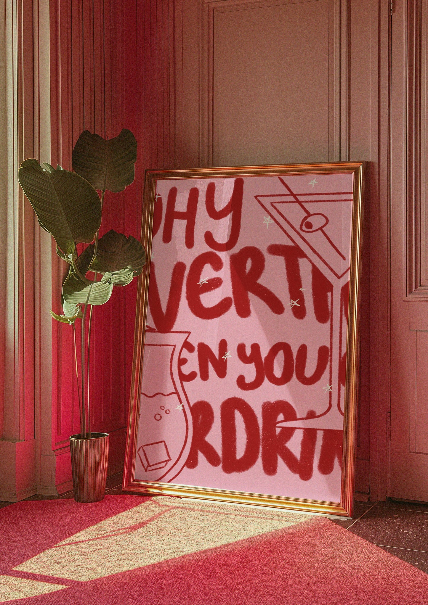 Why overthing when you can overdrink? Digital Wall Art, Printable Art